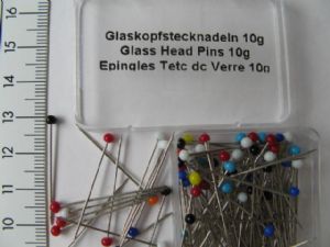 Glaskopfstecknadeln 30 x 0.65 mm, 10 g